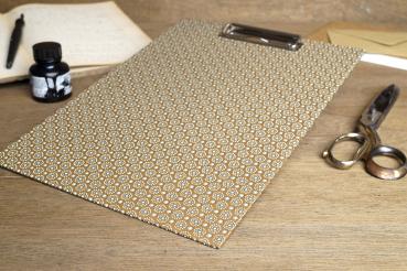 Clipboard "Gerti", brown, flowers, for the office